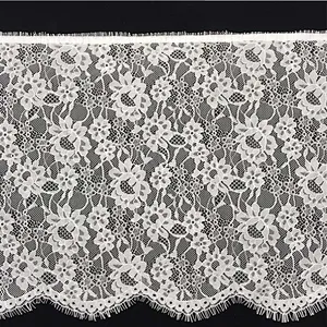Fashion hot sale 31*300cm 100%  nylon french eyelash lace trim
