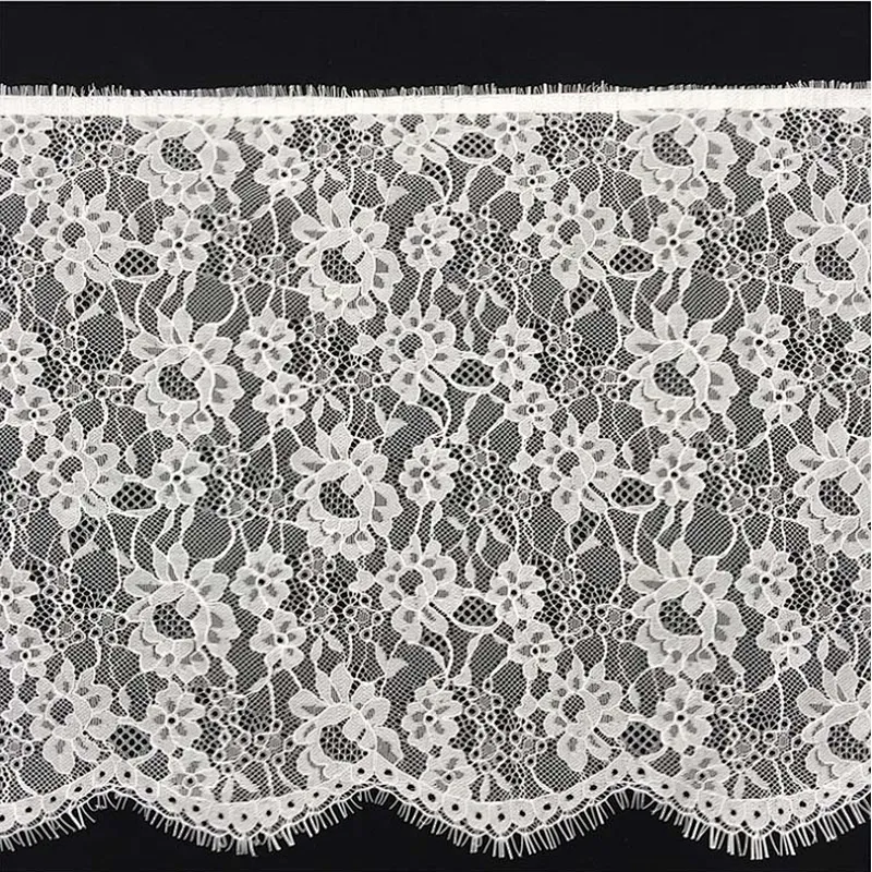 Fashion hot sale 31*300cm 100%  nylon french eyelash lace trim