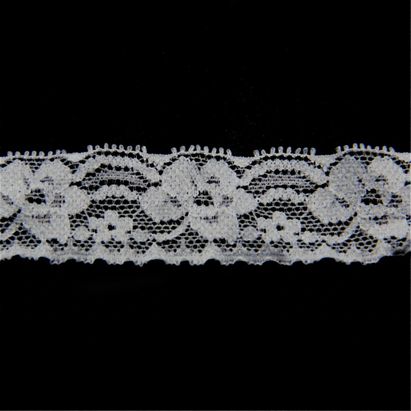 1.7cm Allover Nylon Elastic Knitted Narrow Lace Fabric for Underwear