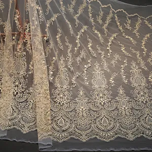african in season flower embroidery mesh tulle lace fabric