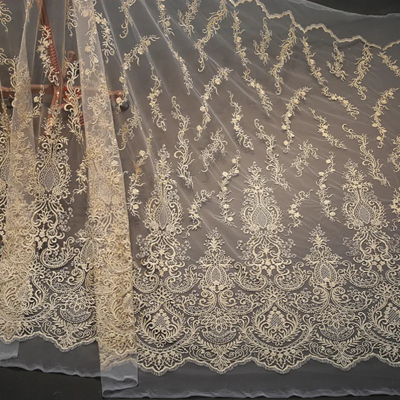african in season flower embroidery mesh tulle lace fabric