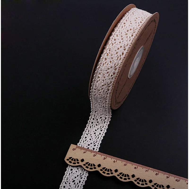 Factory direct sale stock african 2cm cotton  lace trim cotton ribbon for home textile