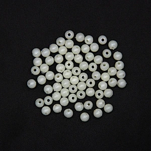 Pure White with One Hole Spherical 5mm ABS Pearl Plastic Beads