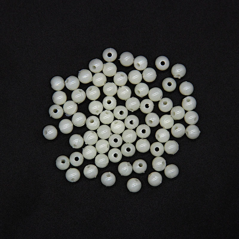 Pure White with One Hole Spherical 5mm ABS Pearl Plastic Beads