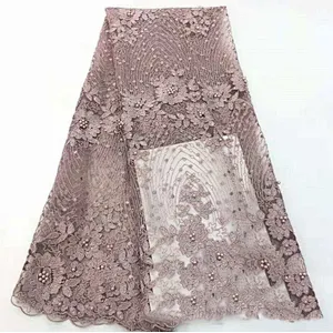 2019 new 3D flower French embroidery with beaded wedding lace