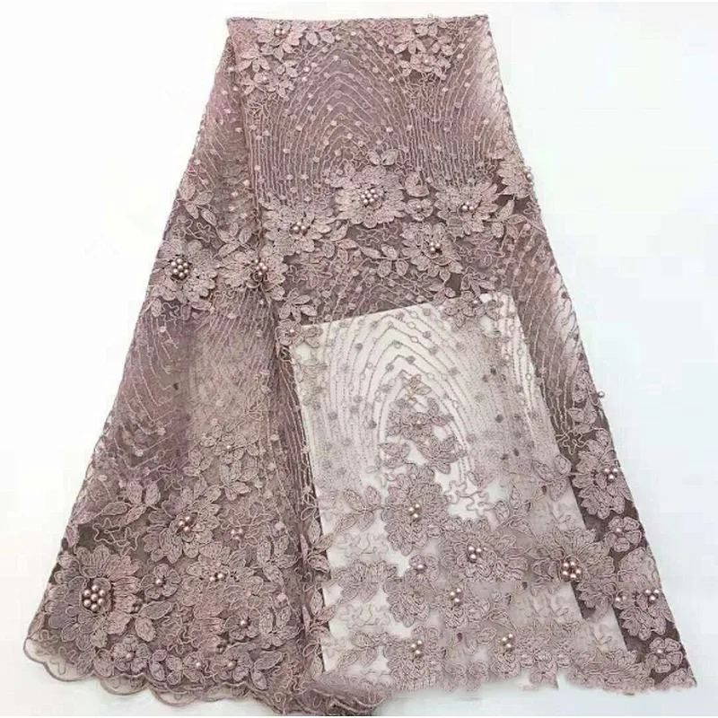 2019 new 3D flower French embroidery with beaded wedding lace