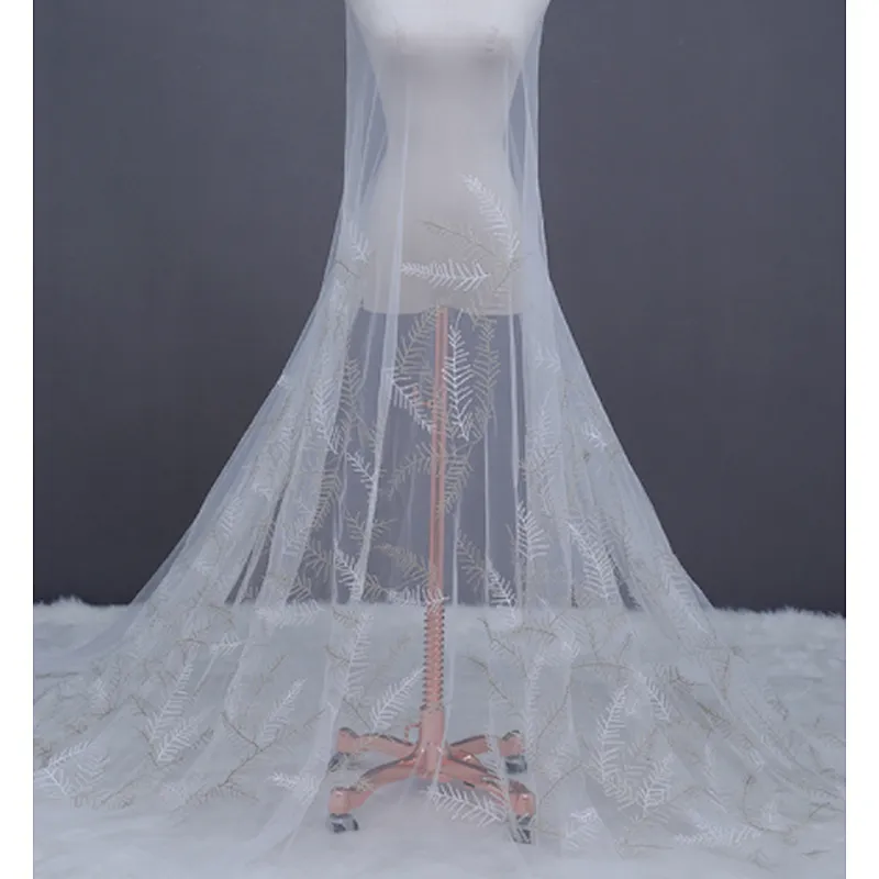 Wholesale Bridal Tulle Mesh Floral Embroidery Lace Fabric Curtain DIY Lace Fabric