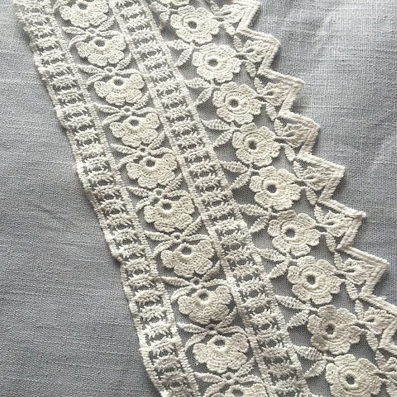 wholesales 100% cotton embroidery lace material for dress