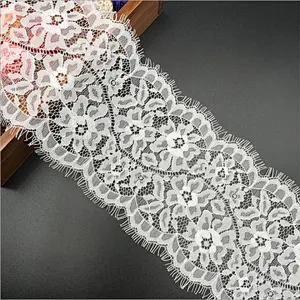 Fashion hot sale 13.5*300cm 100%  nylon french eyelash lace trim
