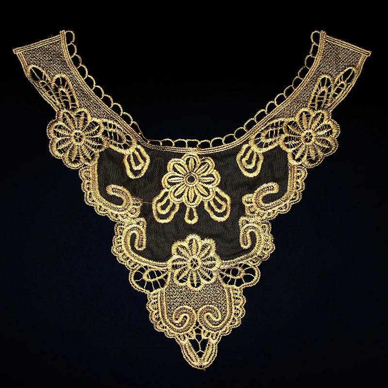 20.5cm V Shaped Lady Clothing Flower Pattern Polyester Collar Lace