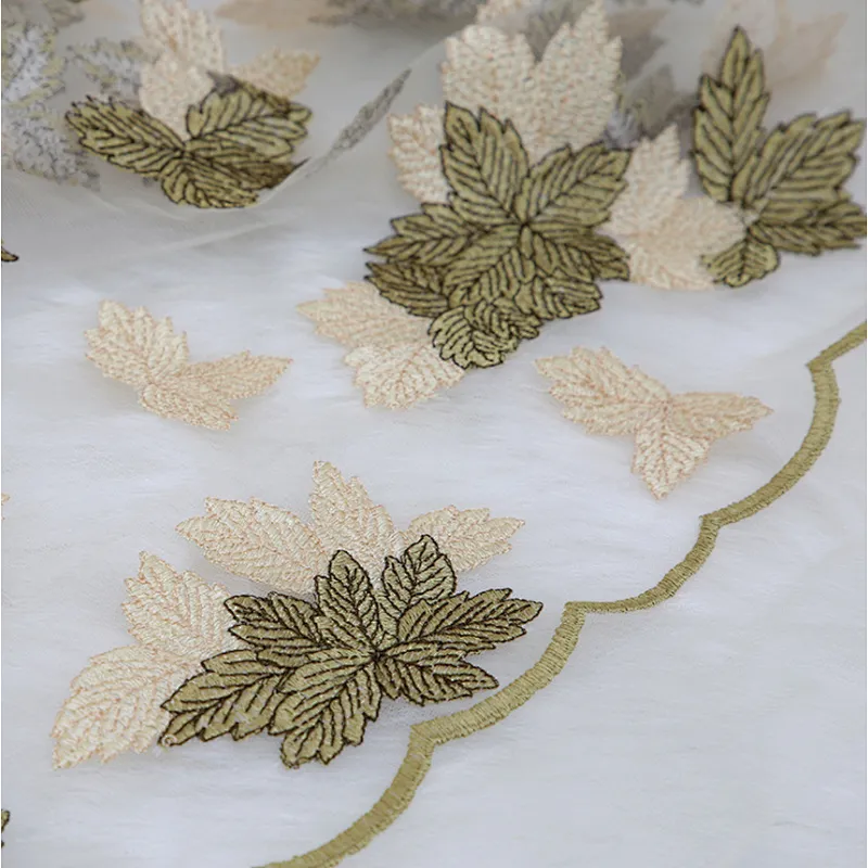 Lemo hot sale flower lace embroidered fabric embroidered lace fabric african net lace fabric