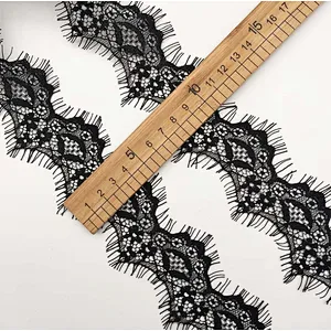 Fashion hot sale 5*300cm 100%  nylon french eyelash lace trim