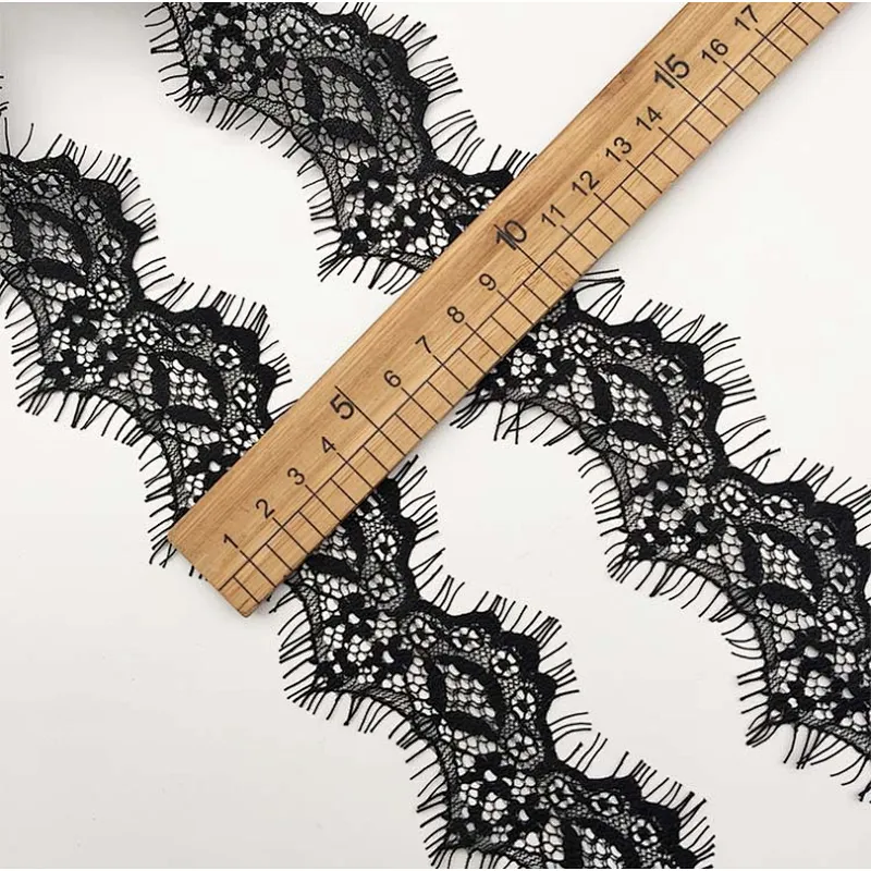 Fashion hot sale 5*300cm 100%  nylon french eyelash lace trim