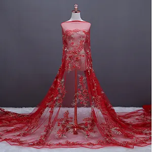 African Bridal Wedding Dress Tulle Lace Fabric