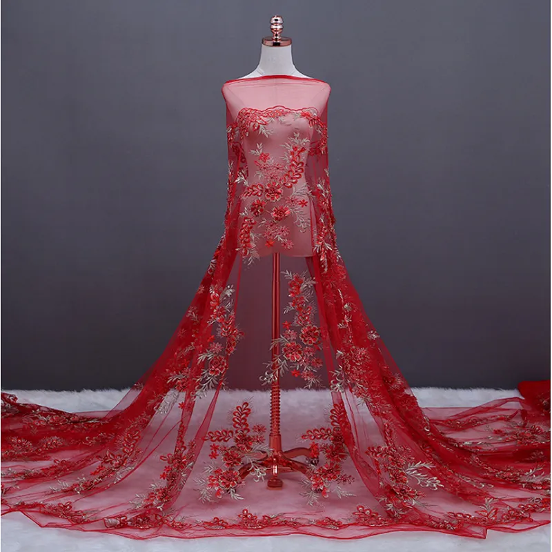 African Bridal Wedding Dress Tulle Lace Fabric