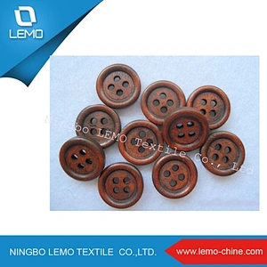 lemo 15mm Dark Brown Plain Wood Buttons