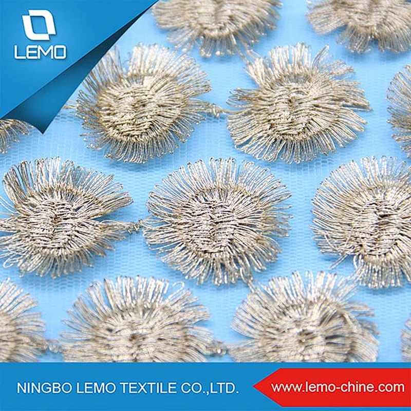 3d Flower Embroidered Chemical Lace Fabric