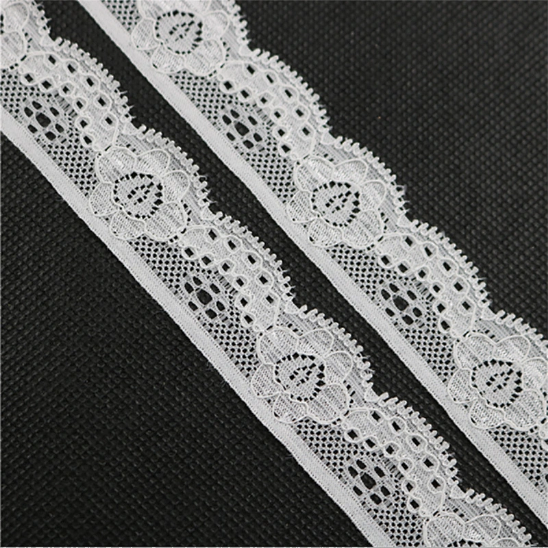 2018 new design 2.5cm nylon spandex lingerie stretch lace lycra lace trim