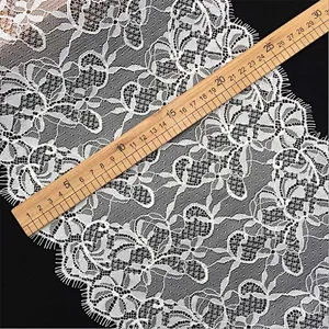 Fashion hot sale 25*300cm 100%  nylon french eyelash lace trim