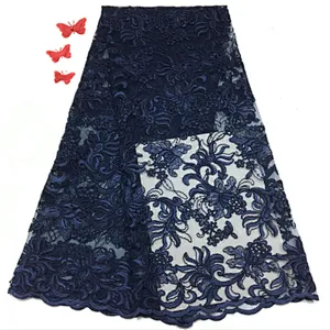 2019 high quality best selling new design embroidered 3d flower lace fabric wedding dress fabric