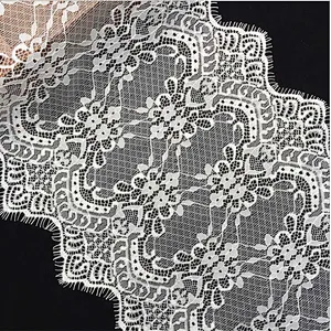Fashion hot sale 24*300cm 100%  nylon french eyelash lace trim