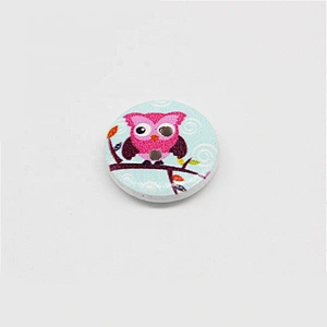DIY clothing accessories colourful floral printed 4 holes wooden button