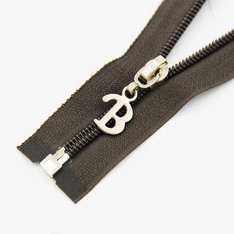 Wholesales 5# Cheap blue Nylon Zipper with logo B