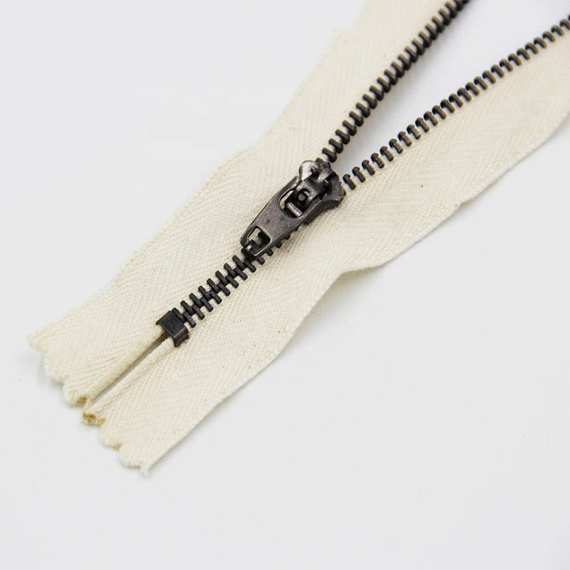 5# metal zip auto lock zipper custom end brass zipper