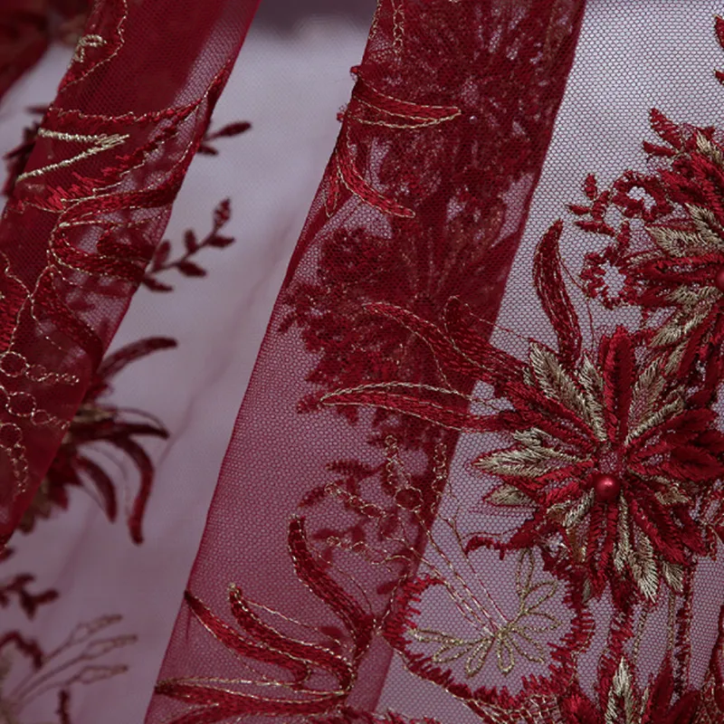 Hot selling african wedding lace fabric embroidery tulle mesh textile lace fabric