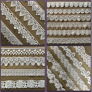New arrival french chemical lace polyester nylon lace trim wholesale for bridal lace trim different width