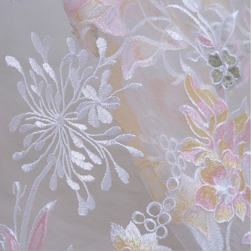 China supplier wholesale  african embroidery net mesh lace fabric for garments