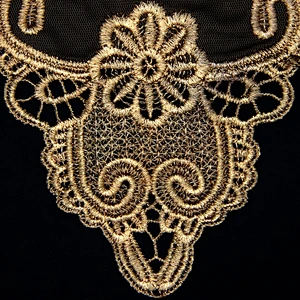 20.5cm V Shaped Lady Clothing Flower Pattern Polyester Collar Lace