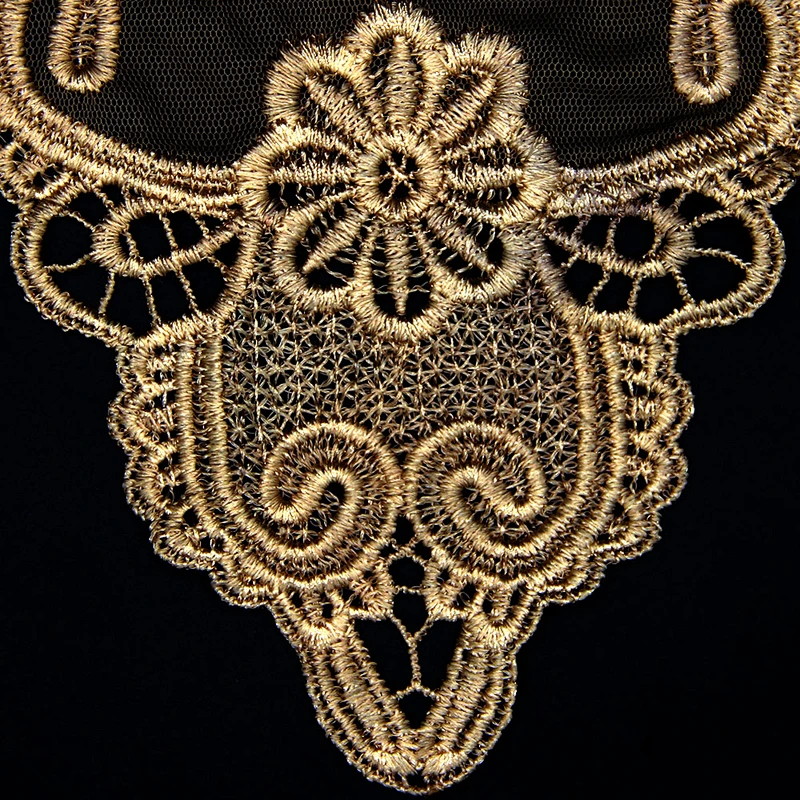 20.5cm V Shaped Lady Clothing Flower Pattern Polyester Collar Lace
