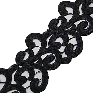13.5cm  100% Polyester Chemical Embroidery Lace Fabric