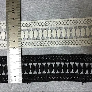 3.8cm milk silk embroidery Water Soluble lace Trimming chemical lace polyester