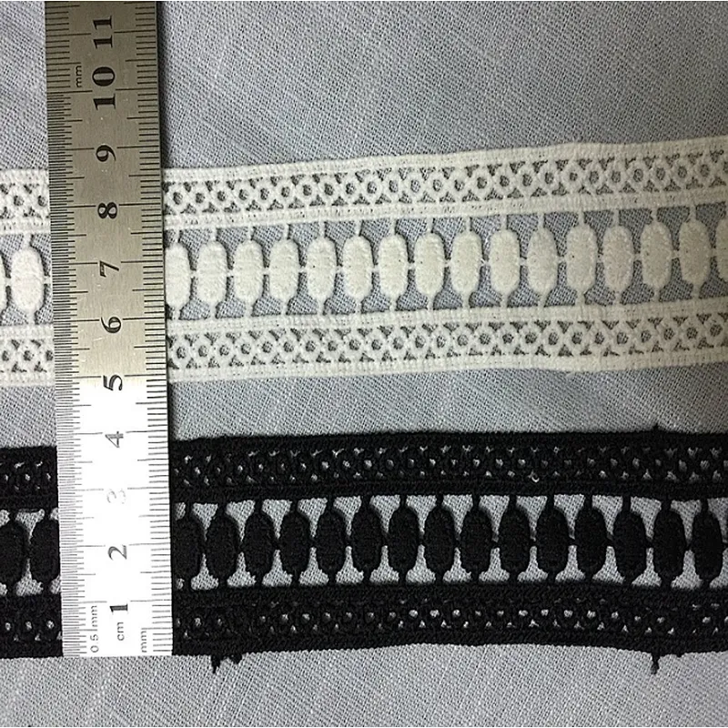 3.8cm milk silk embroidery Water Soluble lace Trimming chemical lace polyester
