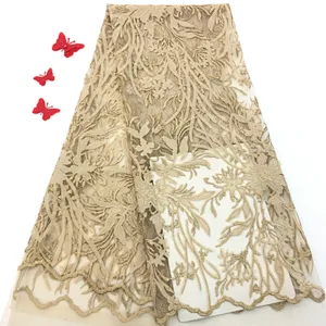 2019 hotsell garment Laser embroidery mesh hand-embroidered fabric solid color mesh fabric