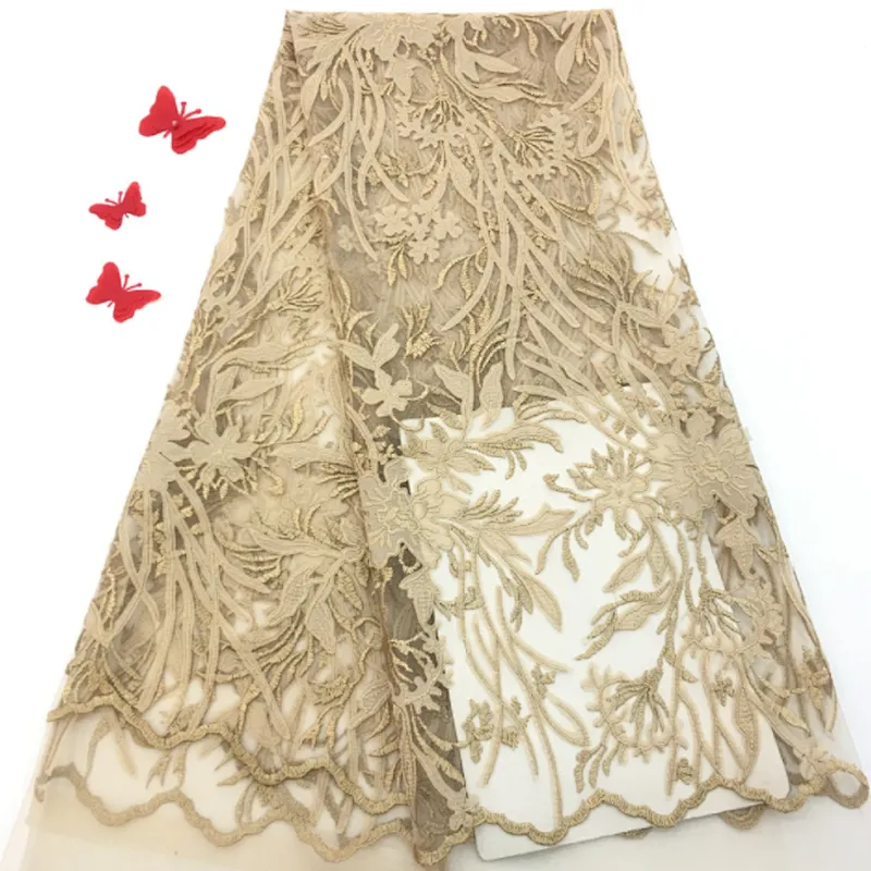 2019 hotsell garment Laser embroidery mesh hand-embroidered fabric solid color mesh fabric