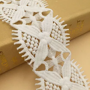 Factory Directly Provide African Flower Polyester Chemical  lace For Women Wedding Dress Lace