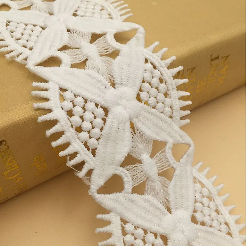 Factory Directly Provide African Flower Polyester Chemical  lace For Women Wedding Dress Lace