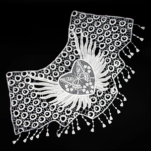 30cm Spring Style Embroidery Milk Yarn Butterfly Pattern Collar Lace with Tassels