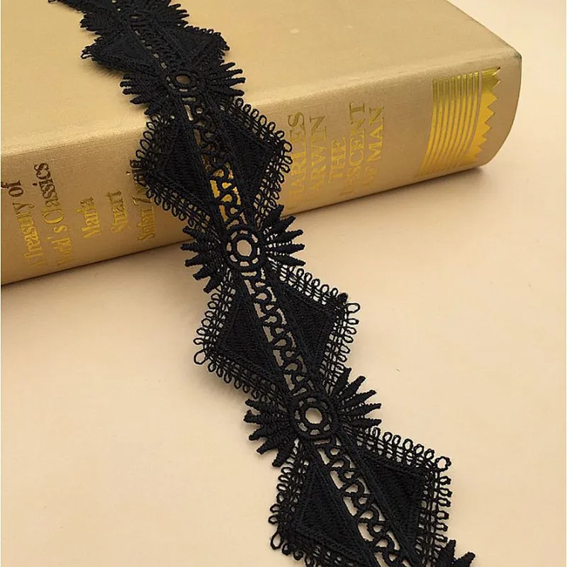 fashion african french design high quality water soluble chemical lace trim embroidered lace for dress