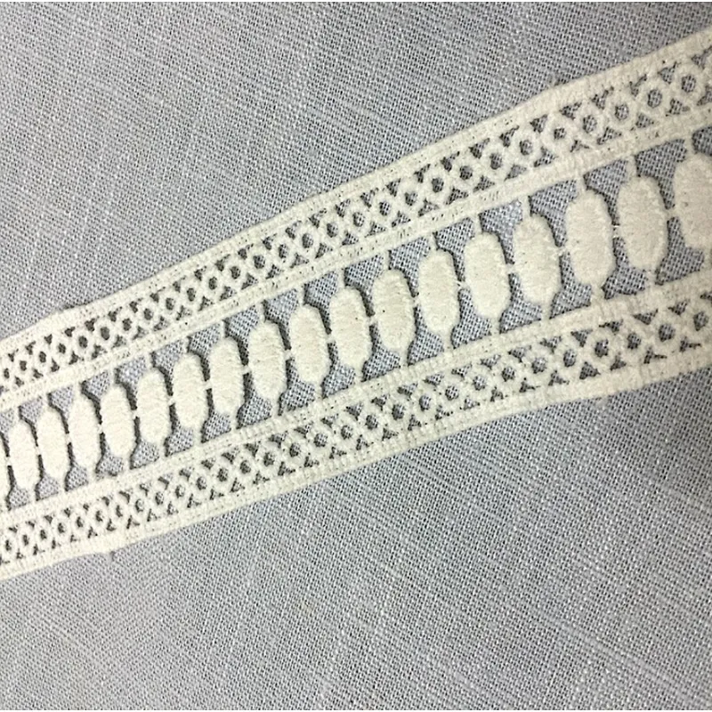 3.8cm milk silk embroidery Water Soluble lace Trimming chemical lace polyester