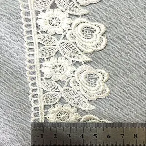OEM service african different types of polyester embroidery cotton lace trim