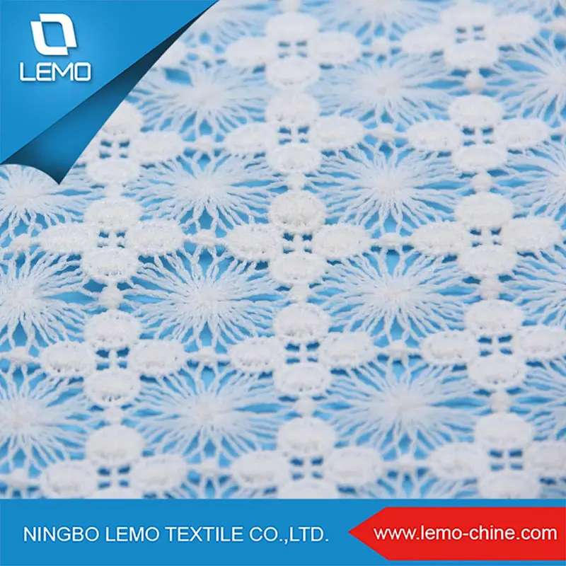 3d Flower Embroidered Chemical Lace Fabric