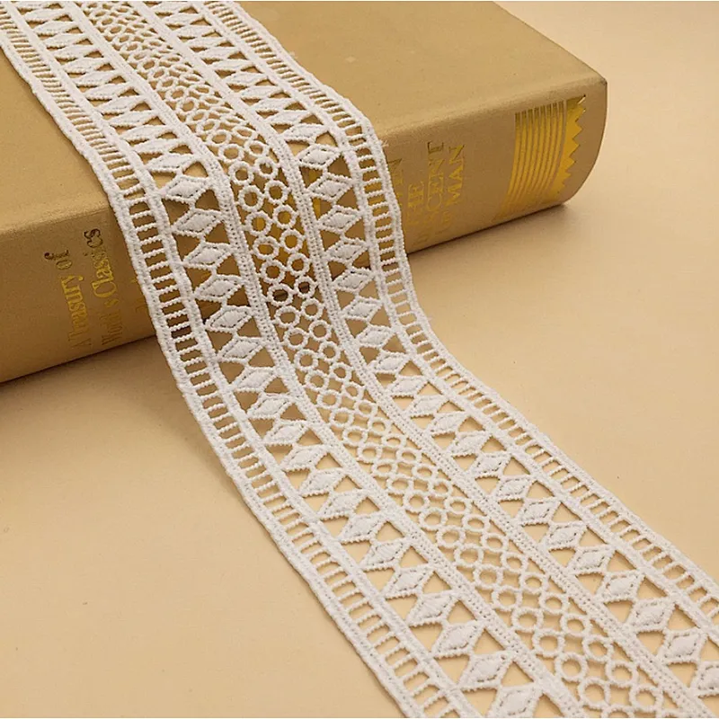 high quality double-side polyester lace fabric embroidery chemical lace african