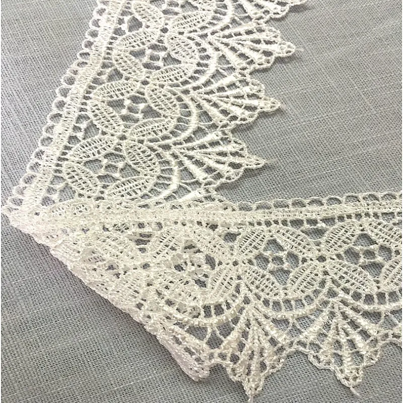 6.5cm embroidery hollow polyester lace trim for dress