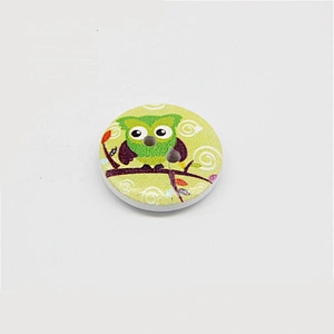 DIY clothing accessories colourful floral printed 4 holes wooden button
