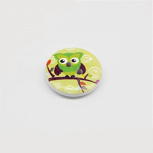 DIY clothing accessories colourful floral printed 4 holes wooden button