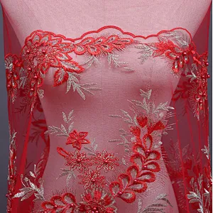 African Bridal Wedding Dress Tulle Lace Fabric